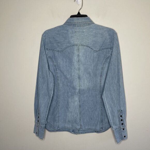 WILLIAM RAST x Target Womens Denim Western Snap-Front Top EUC Metal Studs XL - Picture 3 of 7